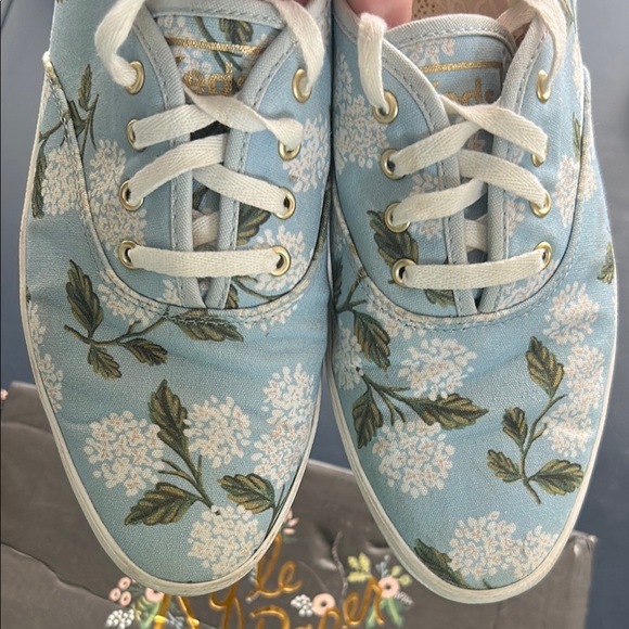 Keds Light Blue Floral Canvas Sneakers - Picture 3 of 8